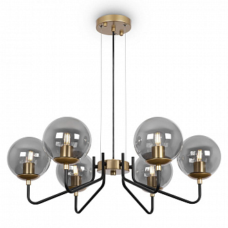 Светильник подвесной Modern, Moricio, 6 ламп, Ø72,6х97,7 см, черный/золотой