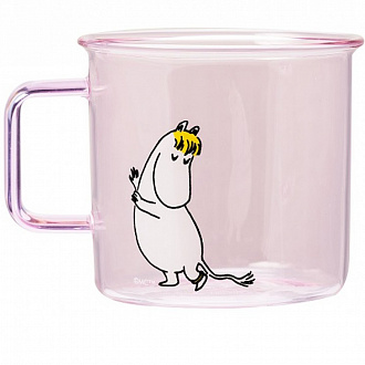 Кружка стеклянная Moomin, Фрекен Снорк, 350 мл, розовая