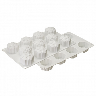 Форма для приготовления пирожных и конфет Snowflakes, 30,5х18 см, силиконовая