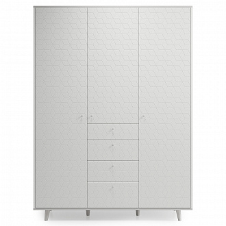 Шкаф Twin, TW224, 166х60х225 см, беленый дуб/молочный