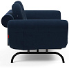 Изображение товара Кушетка Ghia Haylo с круглыми подушками и чёрными ножками, синий бархат