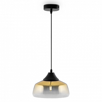 Светильник подвесной Jiffy, 1 лампа, Ø24х20 см, черный/золотистый