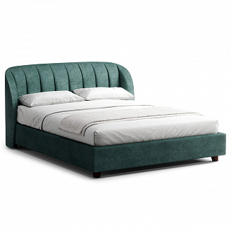 Кровать Tulip 416, 180х232х100 см, береза тобакко/светло-зеленая