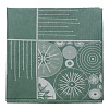 Изображение товара Скатерть из хлопка зеленого цвета с рисунком Ледяные узоры из коллекции New Year Essential, 180х260см