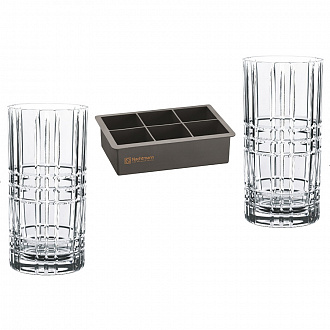 Набор из 2 стаканов и емкости для льда Square Ice Cube, 445 мл