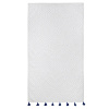 Изображение товара Полотенце для рук белое, с кисточками темно-синего цвета из коллекции Essential, 50х90 см