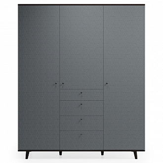 Шкаф Twin, TW226, 184х60х225 см, дуб венге/серый гранит