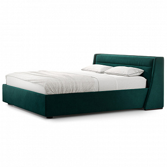 Кровать Iris 318, 205х229х90 см, береза венге/зеленая