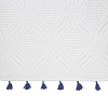 Изображение товара Полотенце для рук белое, с кисточками темно-синего цвета из коллекции Essential, 50х90 см