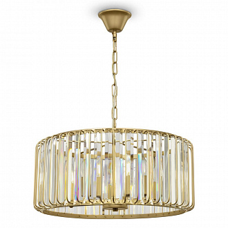 Светильник подвесной Crystal, Esme, 5 ламп, Ø51х27 см, золотой