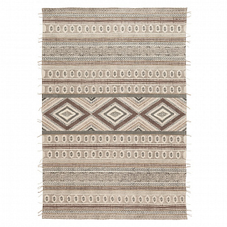 Ковер из хлопка, шерсти и джута с геометрическим орнаментом из коллекции Ethnic, 120х180 см