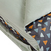 Изображение товара Комплект постельного белья из сатина мятного цвета с принтом Triangles из коллекции Wild, 200х220 см